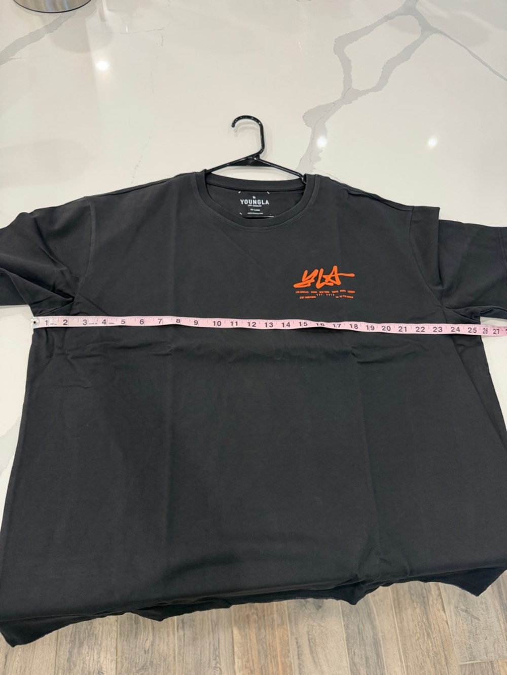 YoungLA Black Packaged Tee with Logo - Picture 4 of 5